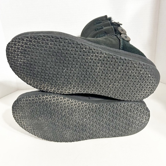 L. L. Bean Suede Leather Shearling Lined Winter Boots Buttons Up Side Elastic - Picture 6 of 9